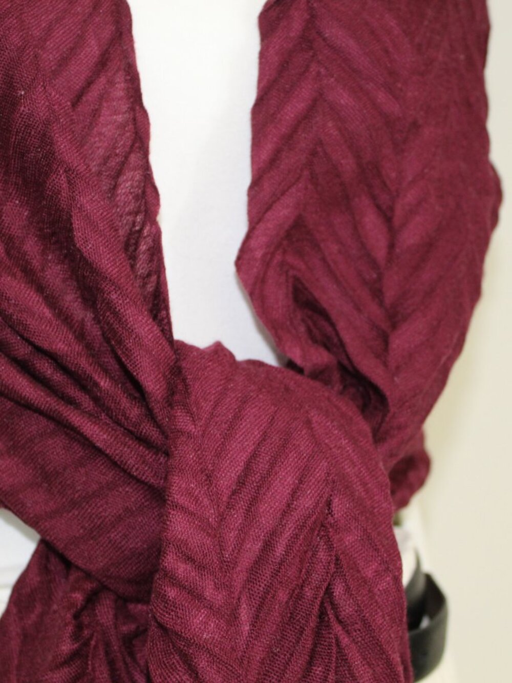 100% Cashmere Wrap Shawl Maroon Lightweight Evening‎ Wedding Fringe - Picture 2 of 11
